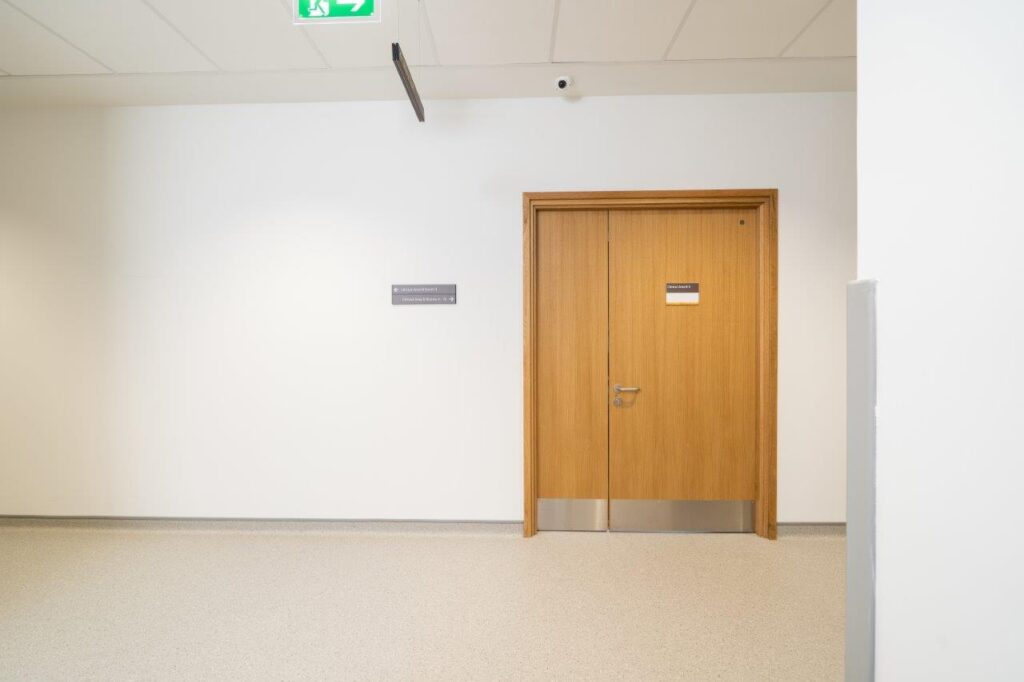 Timber door_leaf and a half_corridor door_consultation room_office door_healthcare_education_commercial