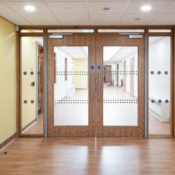 High Performance Fire Doors For Schools , available with integrated vision panels and surrounding glazing
